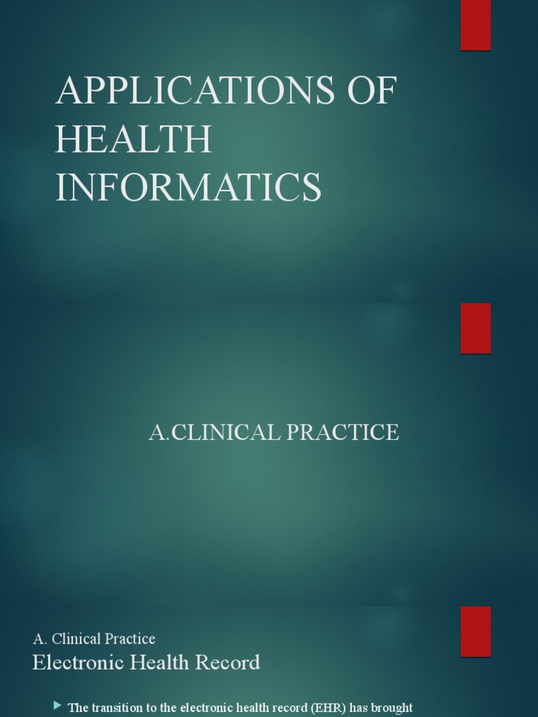 Applications of Health Informatics | PDF | Electronic Health Record ...