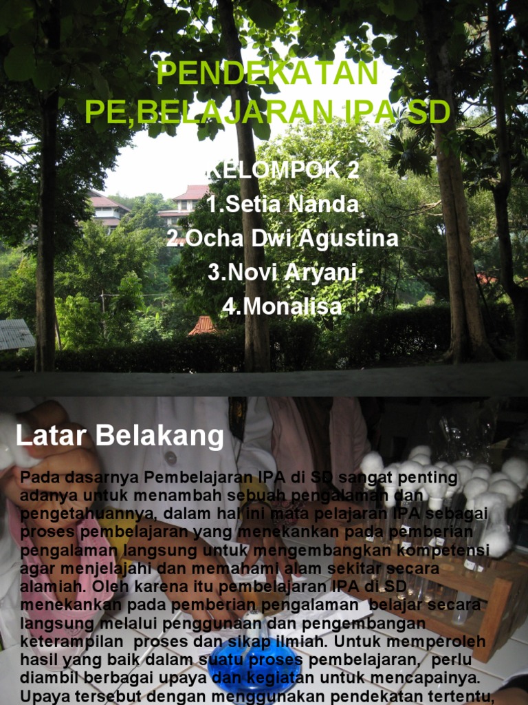 Pendekatan Pembelajaran Ipa Sd Pdf