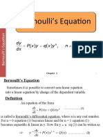 Bernoulli's Equation: Dy Pxy Qxy N N DX