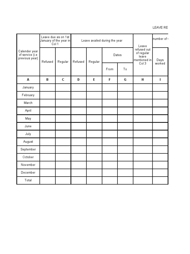 Leave Register 136 | PDF | Employee Relations | Working Conditions