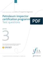 Petroleum Inspector Certification Programme: Test Questions
