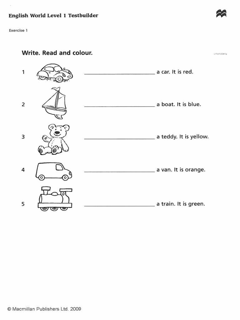 English World Test Unit 1-3 Level 1 | PDF