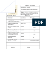 Proceso control de insumos