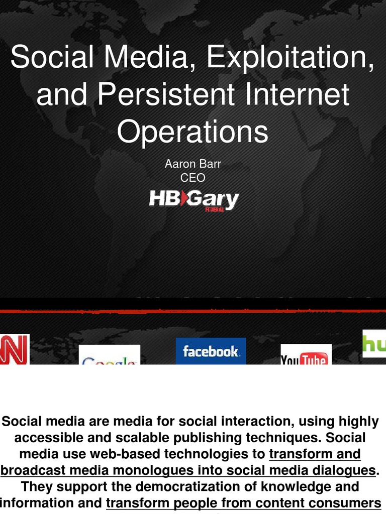 Social Media, Exploitation, and Persistent Operations PDF Social Networking Service