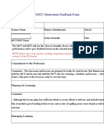 Appendix 2: MCT/MST Observation Feedback Form (Template) : Commitment To The Profession