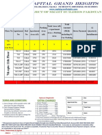 Total Area (SFT) Apartment Area + Parking Area Total Amount (PKR) Including 01 Car Parking Down Payment 12 Quarterly Installments