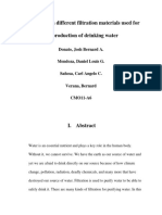 Assessment On Different Filtration Materials Used For The Production of Drinking Water Critique Paper Group 9