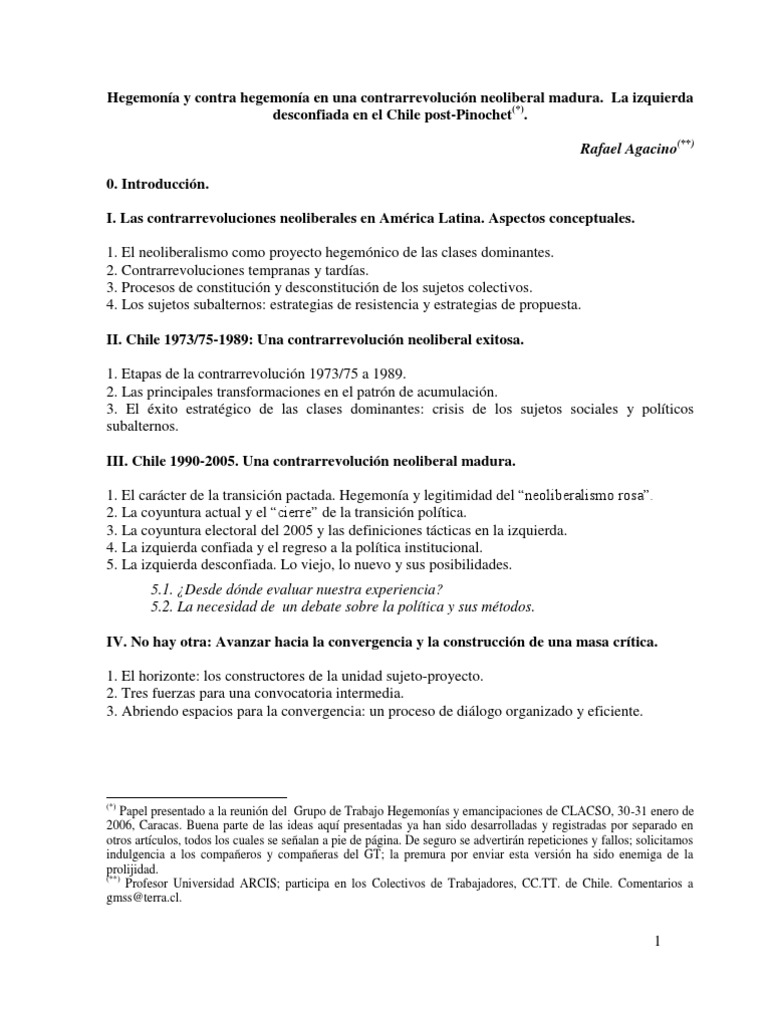 Agacino - Hegemonia y contra hegemonia en una ...