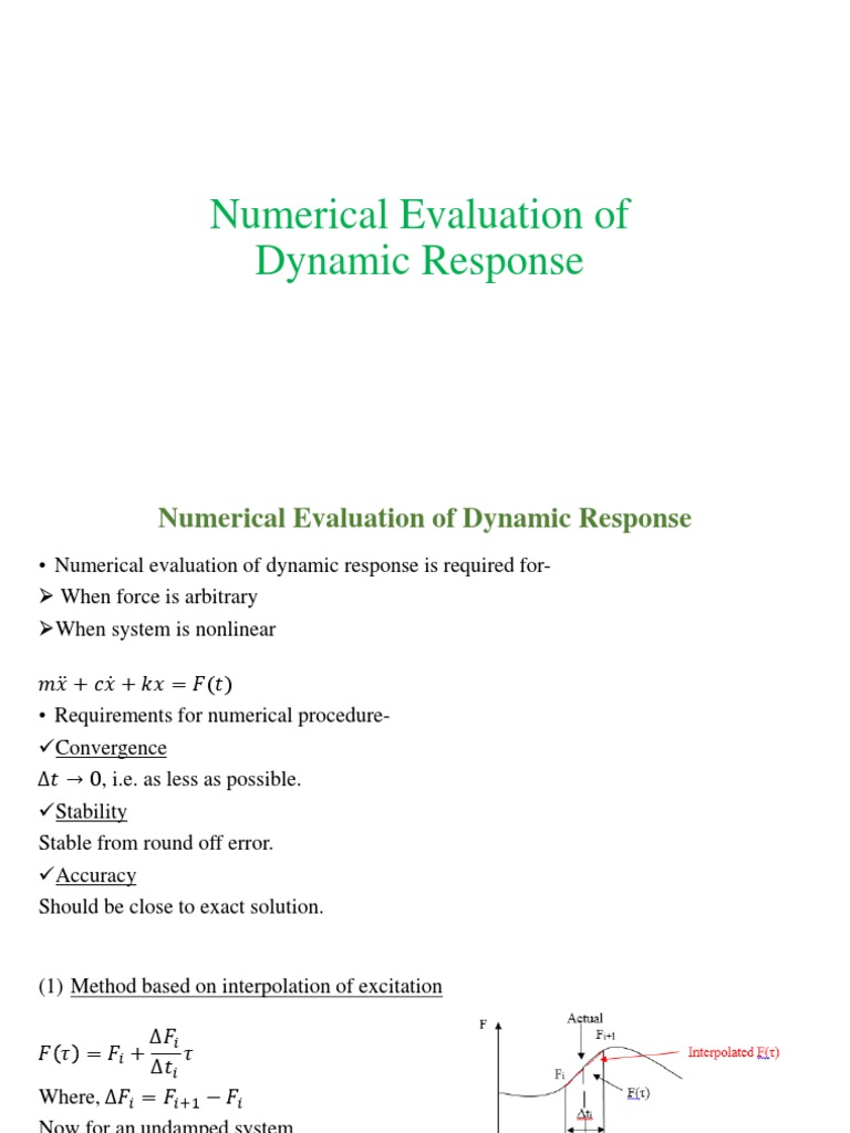Numerical Methods for Dynamic Response | PDF | Sine | Trigonometric ...