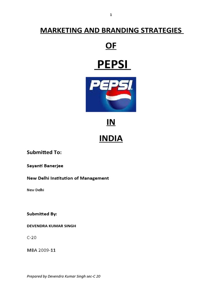 PepsiCo Marketing Strategies in India | PDF | Pepsi Co | Nature