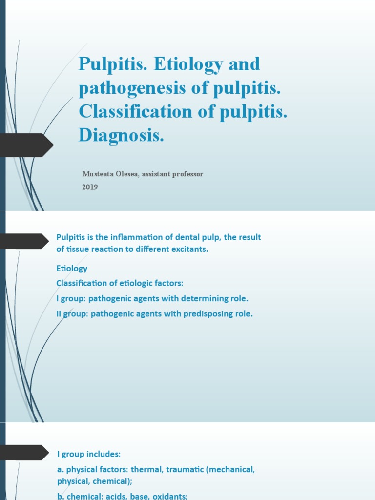 Pulpitis: Etiology and Classification | PDF | Inflammation | Medicine