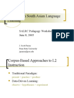 Data-Driven South Asian Language Learning: SALRC Pedagogy Workshop June 8, 2005