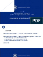 Programul Operațional Sănătate: Seria de Consultăripublice Pentru Exercițiul Financiar 2021 - 2027