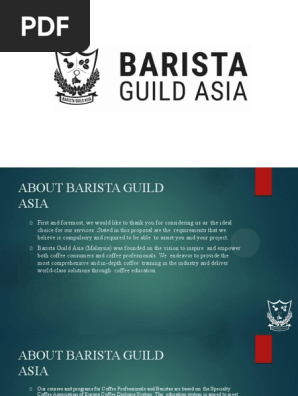 Barista Guild Asia Full Courses Pdf Coffee Drink