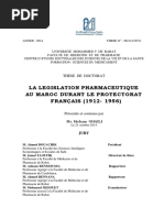 La Législation Pharmaceutique Au Maroc Durant Le Protectorat PDF