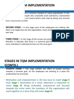 Stages in TQM Implementation: First Stage