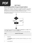 UNIT 3 CHPT 1 Decision Making Within A Program Through Conditions