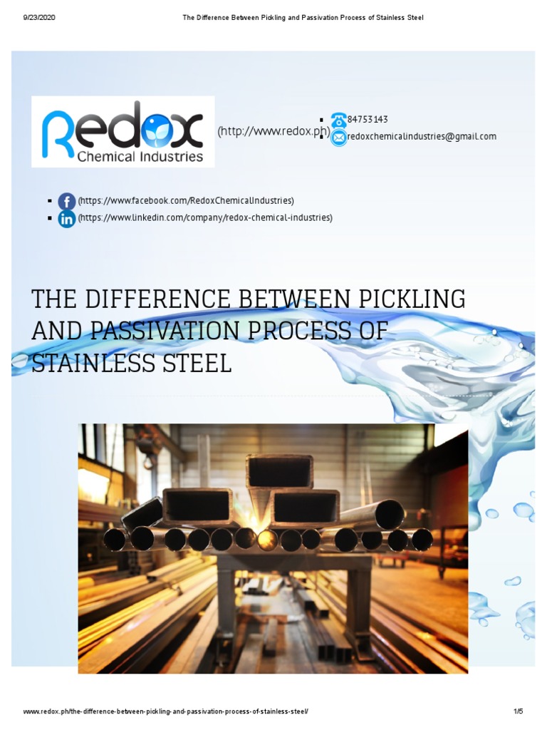 The Difference Between Pickling and Passivation Process of Stainless