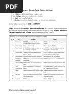 Explain The Following Terms Domain, Tuple, Relation Attribute