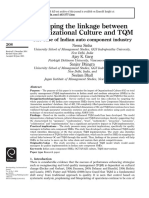 Mapping The Linkage Between Organizational Culture and TQM
