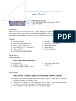 Wes Ellard Resume