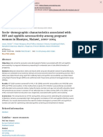 Socio-Demographic Characteristics Associated With HIV and Syphilis Seroreactivity Among Pregnant Women in Blantyre, Malawi, 2000-2004