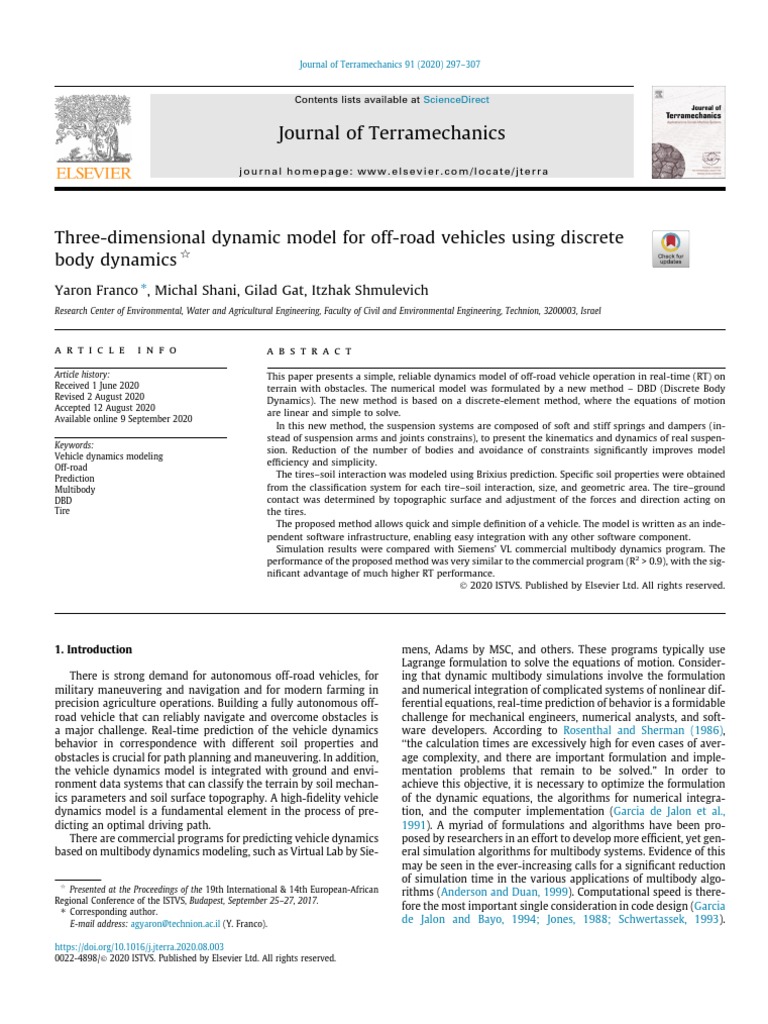 Off-Road Vehicle Dynamics Model DBD | PDF | Rotation Around A Fixed ...