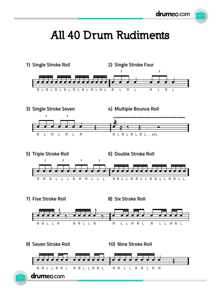 A Field Guide To 50 Drum Rudiments