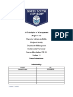14 Principles of Management: Barrister Ishtiak Abdullah Fadjunct Faculty North South University