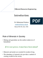 Elements of Mineral Resource Engineering: Dr. Muhammad Nadeem