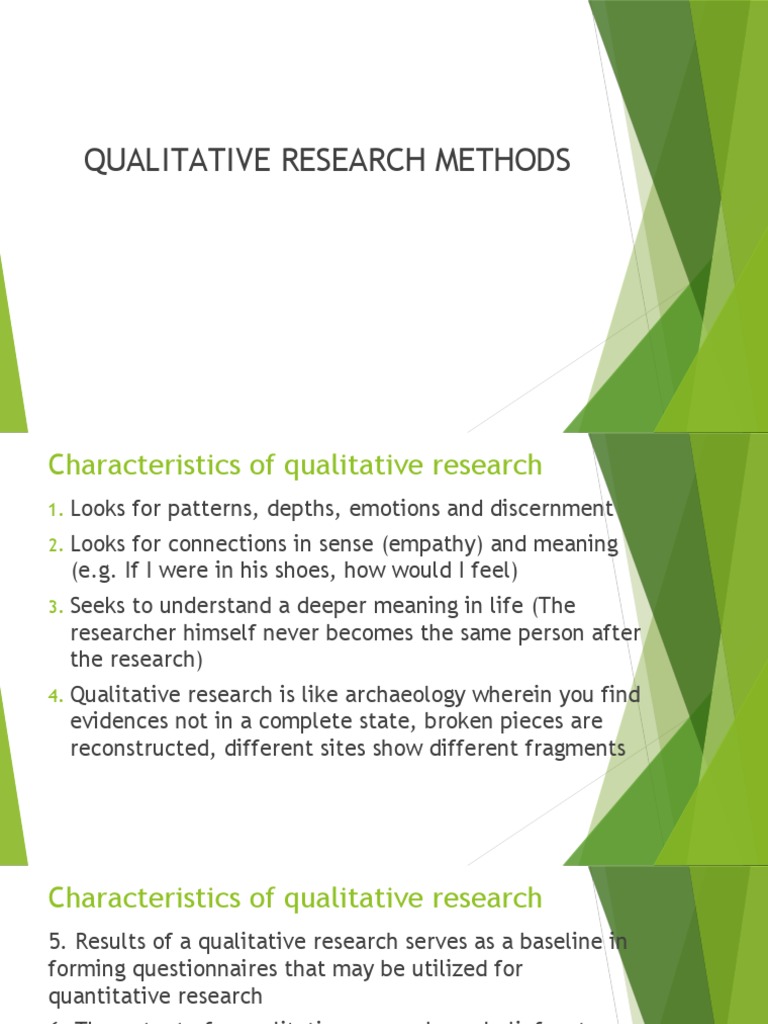 Qualitative Research Methods CGS PDF Qualitative Research