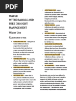 Group #1 Water Withdrawals and Uses Drought Management Water Use C