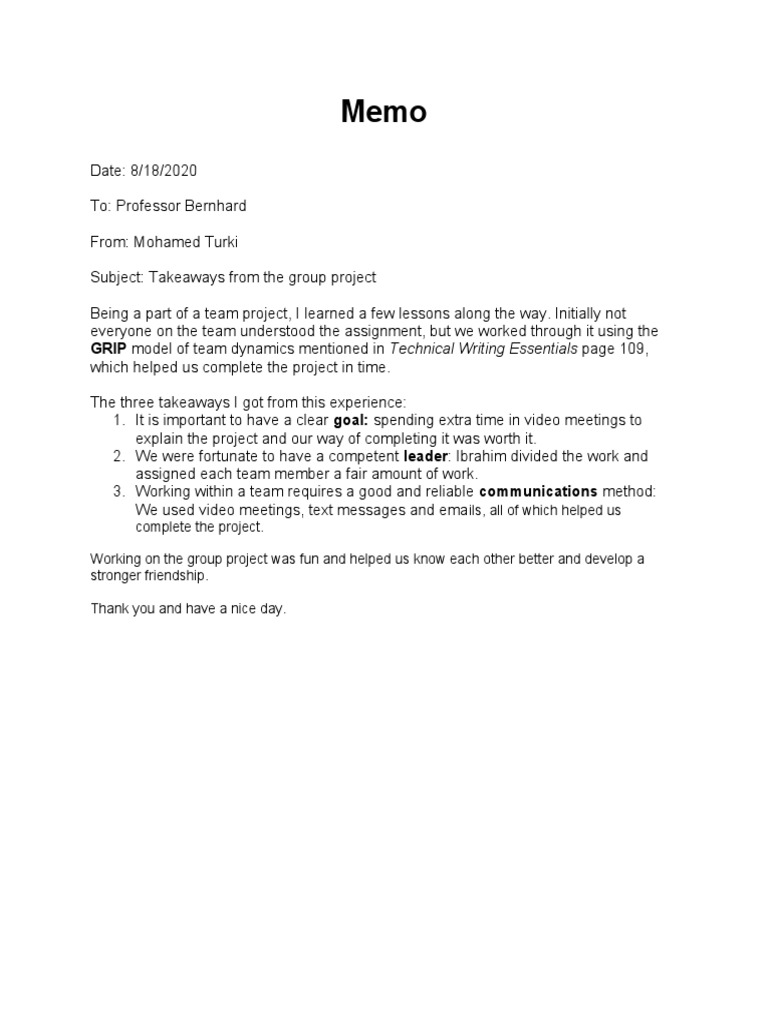 Team Project Takeaways and Insights | PDF