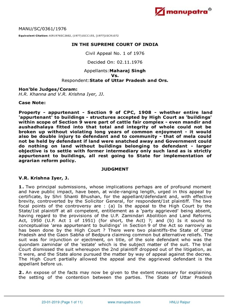 Maharaj Singh Vs State of Uttar Pradesh and Ors