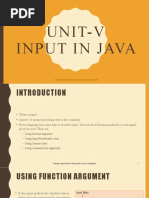 Unit-V Input in Java: Computer Applications-Lorven Public School, Chandapura 1