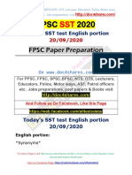 SST Test English Portion 20-09-2020