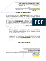 PLT-SST-006 Política de Seguridad Vial