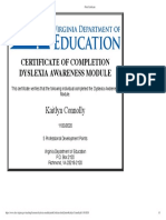 Dyslexia Awareness Module Certificate