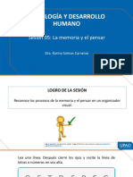 Psicología Y Desarrollo Humano: Sesión 05: La Memoria y El Pensar