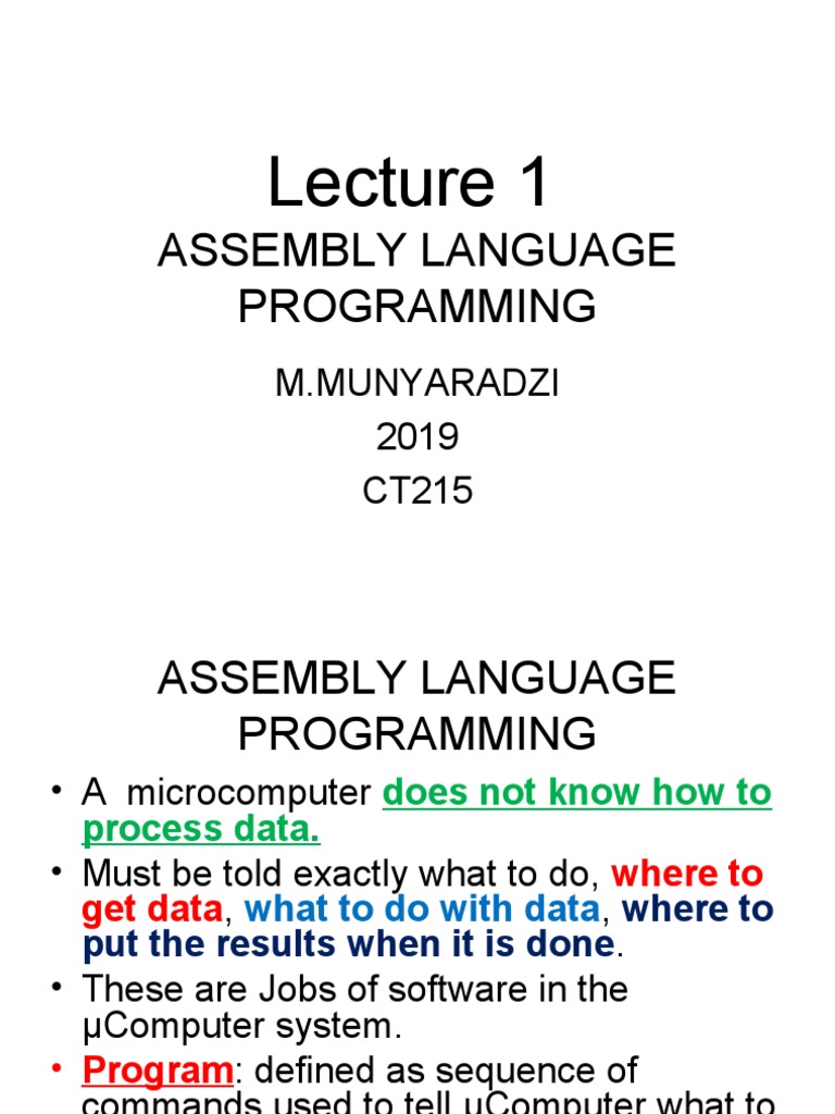 Microcontroller Ppt 1 Pdf Computer Program Programming