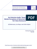 Are Extensive Audits “Good News” Market Perceptions of Abnormal Audit Fees and Fair Value Disclosures Stefani
