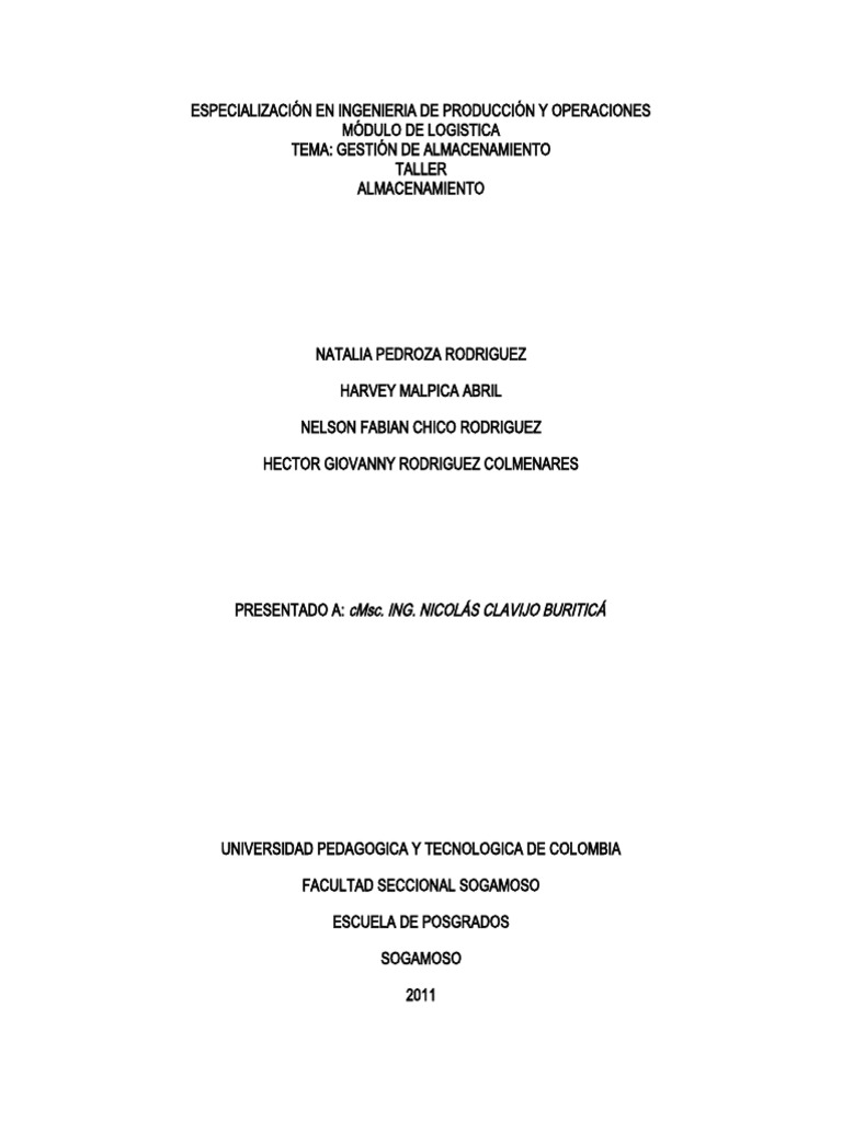 Gestión de Almacenamiento en Logística | PDF | Logística | Almacén