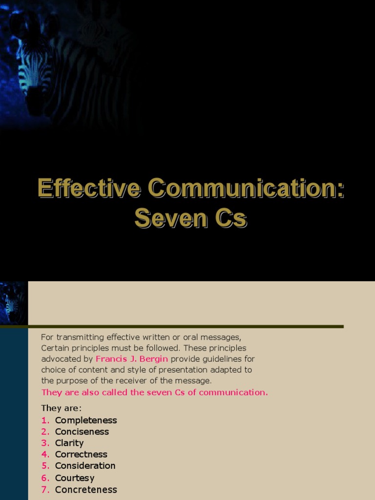 Seven Cs of Effective Communication | PDF | Information | Communication
