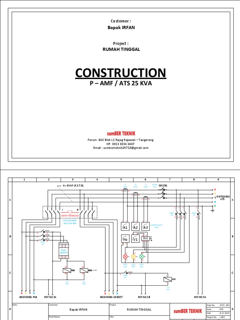 Customer Project Construction AMF 25 KVA | PDF | Electrical Engineering