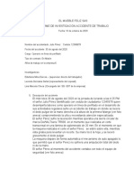 Ejemplo Informe de Accidente de Trabajo Empresa