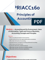 PRIACC160: Principles of Accounting