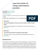 COVID-19: Epidemiology, Virology, Clinical Features, Diagnosis, and Prevention