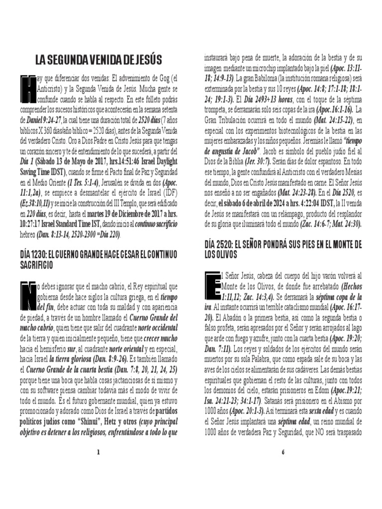La Segunda Venida de Jesus | PDF | Cristo (título) | Mesías