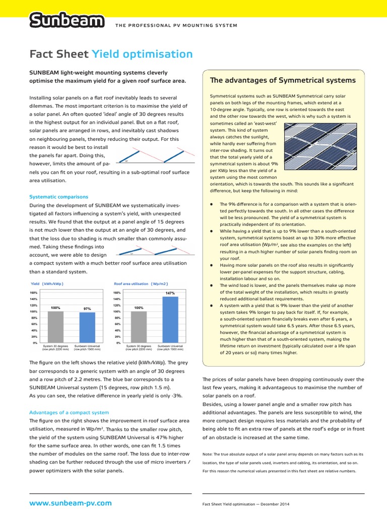 Sunbeam Solar Panel Yield Optimization | PDF | Solar Panel | Renewable ...