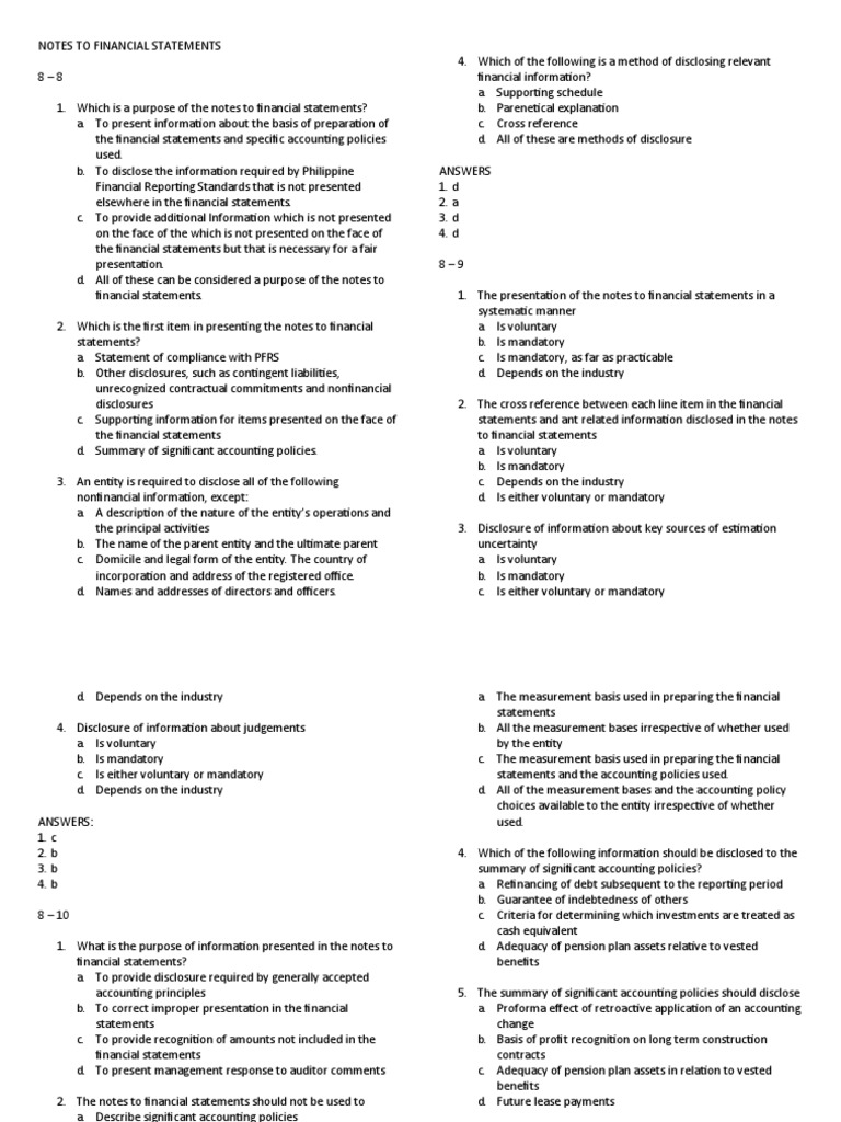 Key Aspects of Financial Statement Notes | PDF | Financial Statement ...